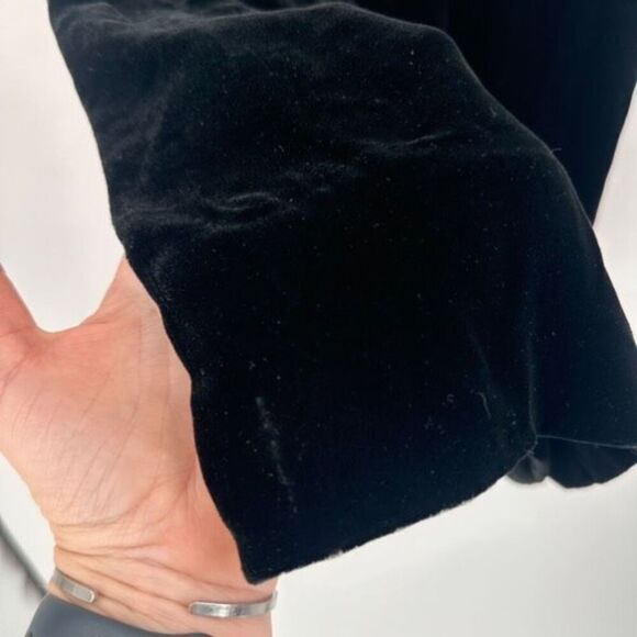 Vintage Tailor B. Moss Witchy Goth Velvet Silk Blend Midi Skirt Black Size 8 90s - Picture 4 of 11